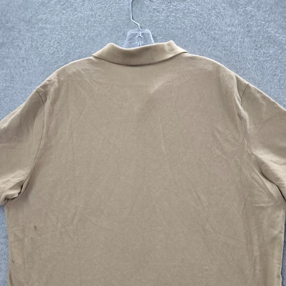 Polo Ralph Lauren Men Polo Shirt XL Beige Logo Split Side Hem Pony Classic READ